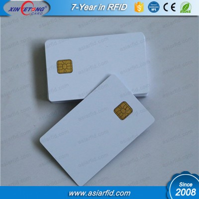 Blank PVC contact chip card, printable white plastic card with SLE5528
