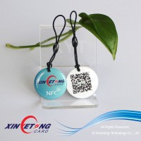 Laser round shaped custom logo QR Cde Pet Tag / QR printing Laser Round shaped Epoxy tags