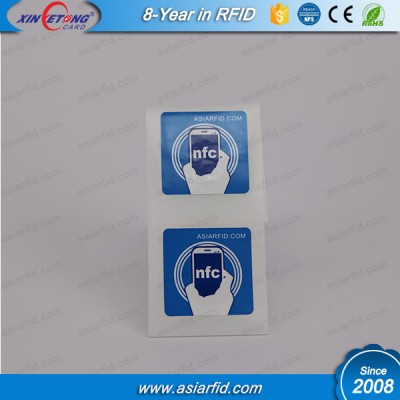 13.56Hmz HF rfid label Ntag215 NFC Sticker