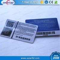 NTAG213 RFID PVC Card with Barcode / QR