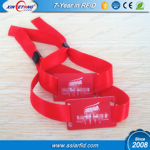 RFID Wristband Tag Fudan 08 1K fabric Wristband China Manufacturer