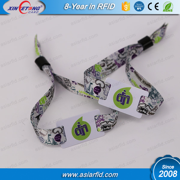 RFID Wristband Tag Fudan 08 1K fabric Wristband China Manufacturer