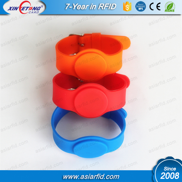 125Khz T5577 Silicone Wristband& Barcelet for Store Patient info with Card Slot