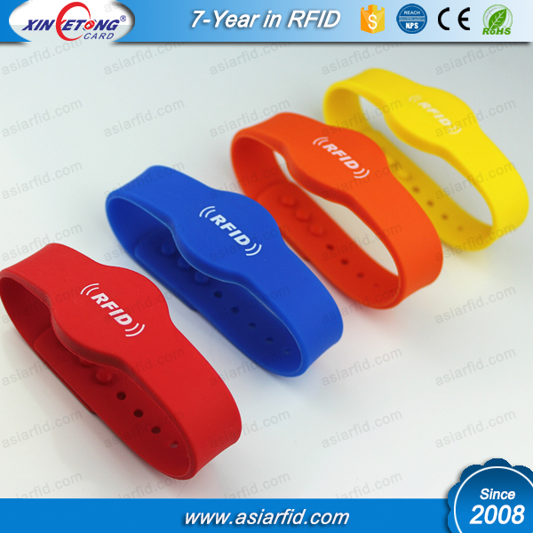 125Khz T5577 Silicone Wristband& Barcelet for Store Patient info with Card Slot