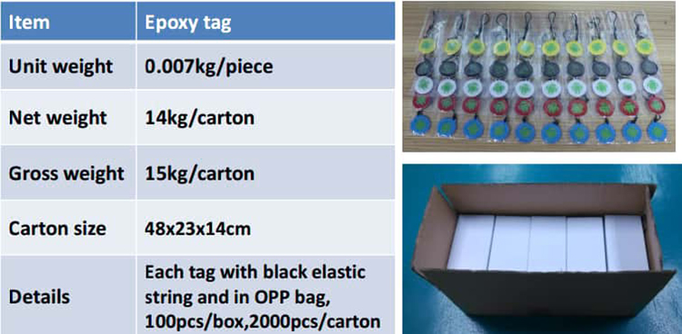 QR Printing NFC Tag Customized QR Epoxy Tag use on outside tag